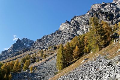 Scenic view of mountains against clear sky