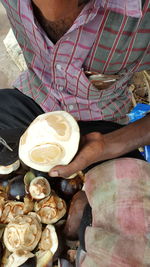 High angle view of food