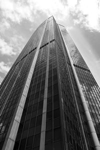 Low angle view of modern building against sky