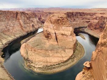 Aerial view of rock formations