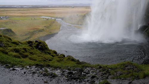 Scenic view of waterfall