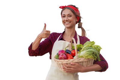 Woman holding a basket