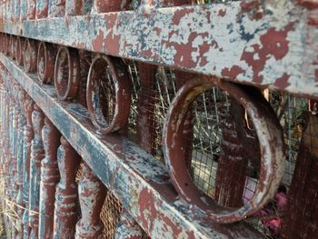 Close-up of abandoned wheel