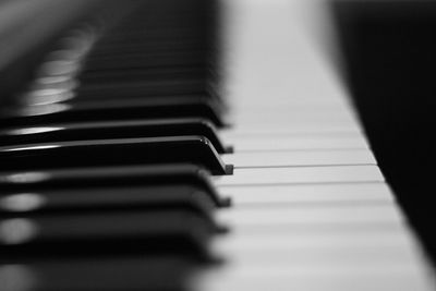 Close-up of piano keys