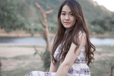 Portrait of beautiful young woman