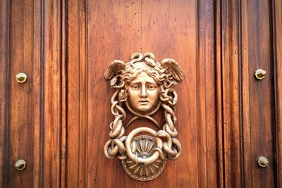 Close-up of metal door knocker