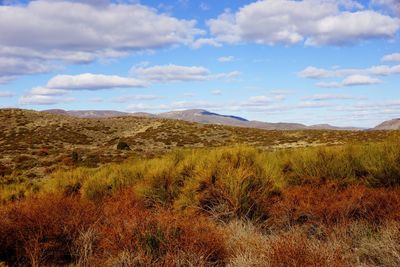 Scenic view of mountains against sky