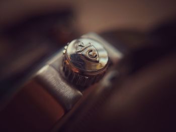 High angle view of telephone on table