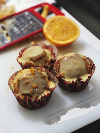 Close-up of food on table