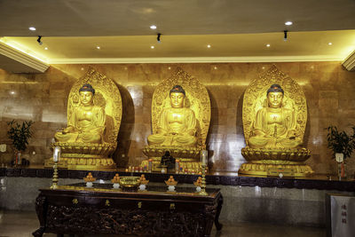 Statue of buddha in building