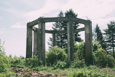 Low angle view of built structure against sky