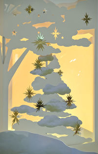 High angle view of white flowering plants against sky