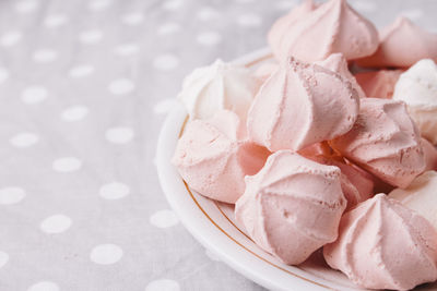 Close-up of ice cream in plate on table