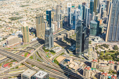Burj khalifa view on dubai skyscrapers