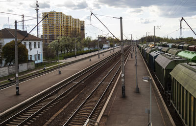 A deserted train station during a covid-19 coronavirus pandemic. 