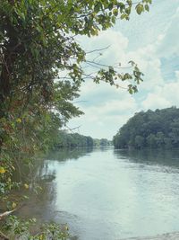 Scenic view of river against sky