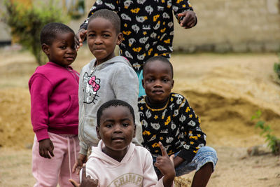 African children gathered in a group 