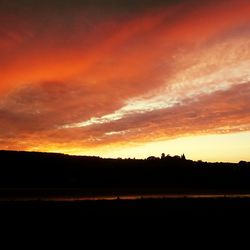 Scenic view of silhouette landscape against sky during sunset