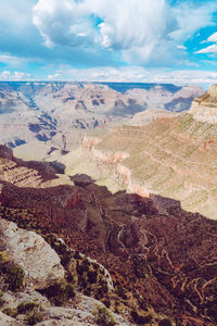 Aerial view of dramatic landscape