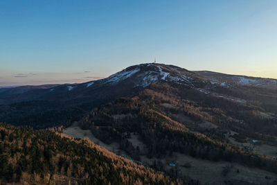 Scenic view of mountains against clear sky