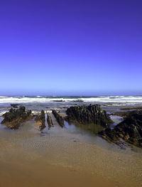 Scenic view of beach against sky