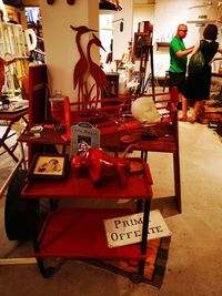 Chairs and tables in restaurant