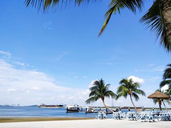 Scenic view of beach against sky