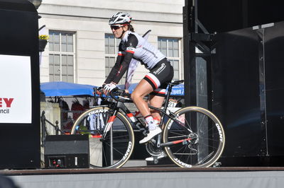 Man riding bicycle