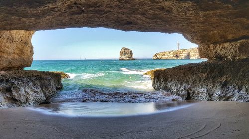 Rock formations at beach