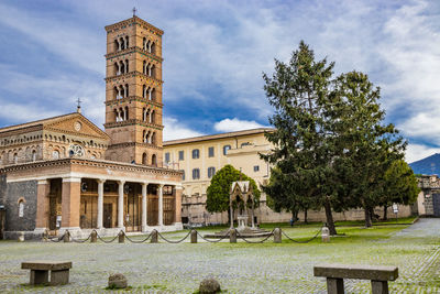 View of historical building against cloudy sky