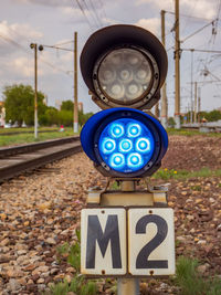 Close-up of road sign