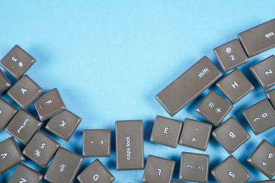 High angle view of computer keyboard