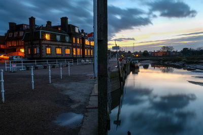 Reflection of buildings in water