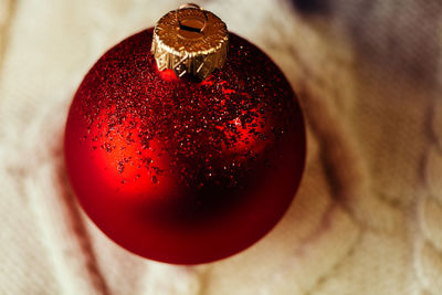 Close-up of red christmas decoration