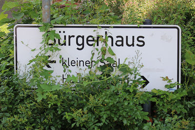 Information sign against plants