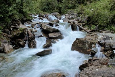 Scenic view of waterfall