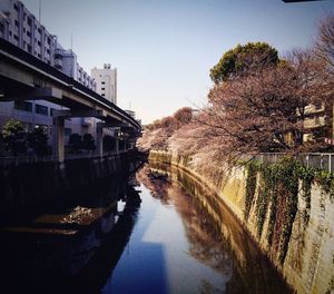 Reflection of built structure in water