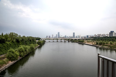 River by city against sky