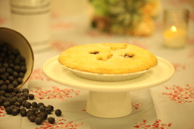Close-up of cake on table
