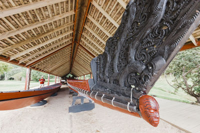 Statue of temple in building