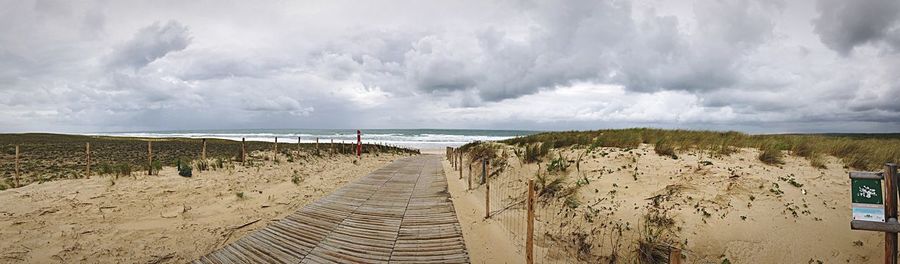 Panoramic view of beach against sky