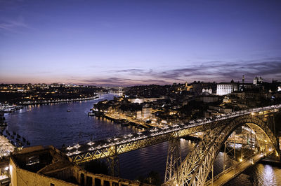 High angle view of city at waterfront porto