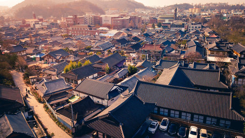 High angle view of cityscape