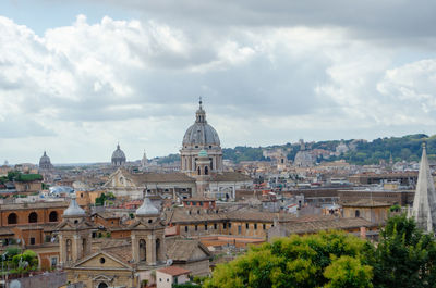 High angle view of townscape against sky