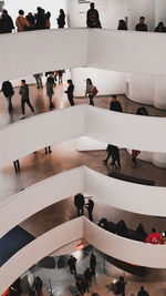 High angle view of people at shopping mall