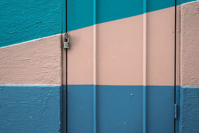 Full frame shot of closed blue door