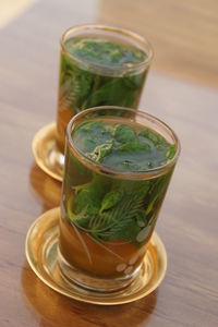 Two glasses of mint tea