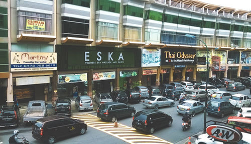 Traffic on road in city