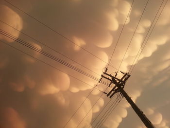 Low angle view of power lines