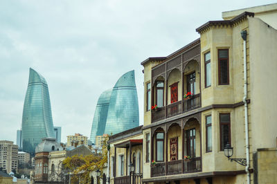 Low angle view of buildings against sky